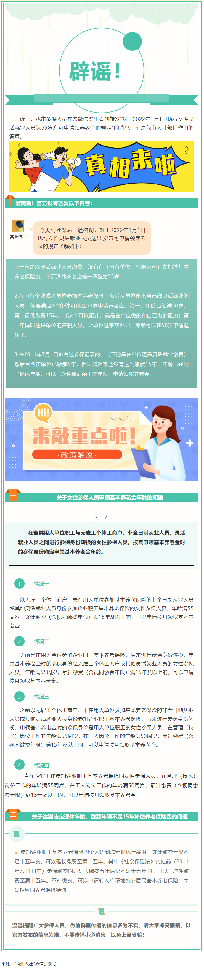 【辟謠】網傳“女性靈活就業(yè)人員申領基本養(yǎng)老金的規(guī)定”不實！.png
