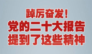 【黨的二十大】踔厲奮發(fā)！黨的二十大報(bào)告提到了這些精神
